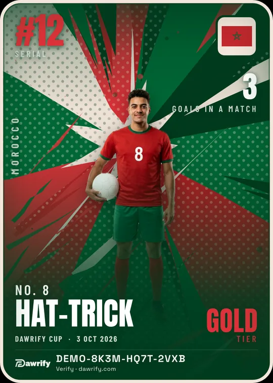 Gold card: Hat-trick, No. 8, Morocco